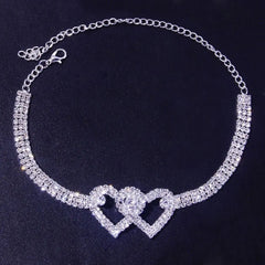 Double Heart Anklet Bracelet