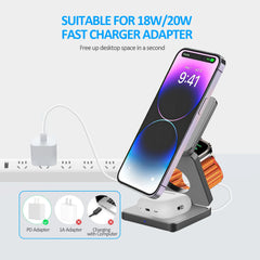 3-in-1 Magnetic Wireless Phone Charger (Compatible with iPhone, AirPods, iWatch, Samsung Galaxy, Samsung Note)